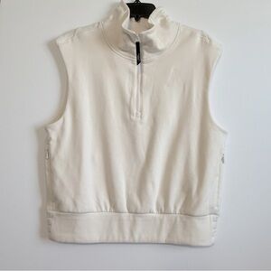 Athleta Allyson Felix Vest Top Half Zip Cream Color Size M
